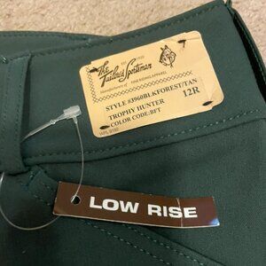 Kids 12R Trophy Hunter Breeches in Black Forest with Tan Patches